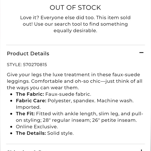 Chicos Faux Suede Leggings - Picture 10 of 11